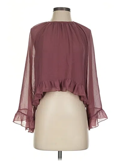 Pre-owned Wilfred 3/4 Sleeve Blouse In Burgundy