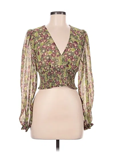 Pre-owned Wilfred 3/4 Sleeve Blouse In Green