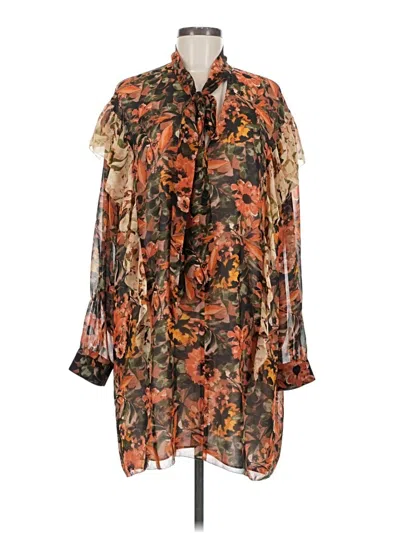 Pre-owned Wilfred 3/4 Sleeve Blouse In Orange