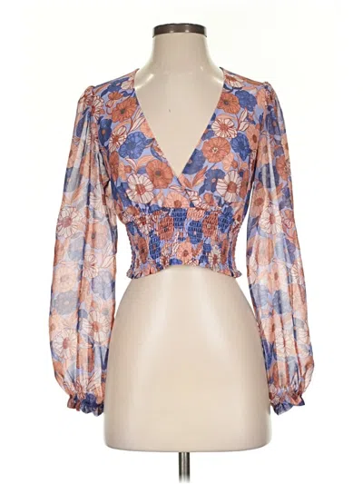 Pre-owned Wilfred 3/4 Sleeve Blouse In Orange