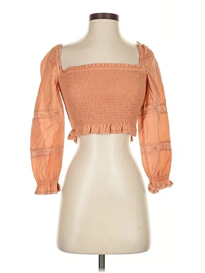 Pre-owned Wilfred 3/4 Sleeve Blouse In Orange