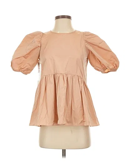 Pre-owned Wilfred 3/4 Sleeve Blouse In Tan