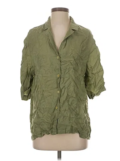 Pre-owned Wilfred 3/4 Sleeve Button Down Shirt In Green