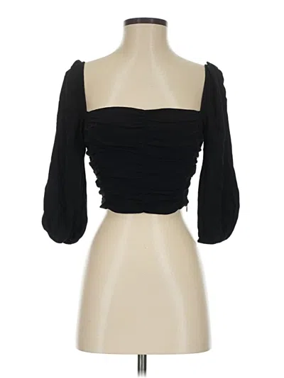 Pre-owned Wilfred 3/4 Sleeve Top Black Strapless Neckline Tops