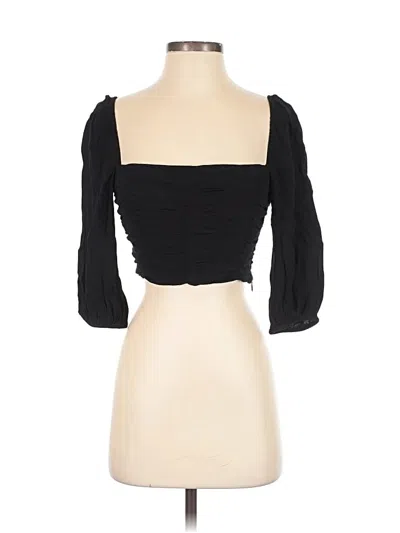 Pre-owned Wilfred 3/4 Sleeve Top Black Sweetheart Neckline Tops