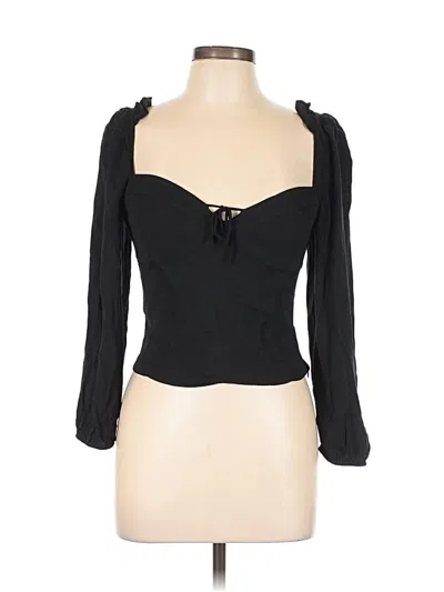 Pre-owned Wilfred 3/4 Sleeve Top Black Sweetheart Neckline Tops