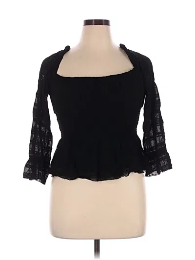 Pre-owned Wilfred 3/4 Sleeve Top Black Sweetheart Neckline Tops