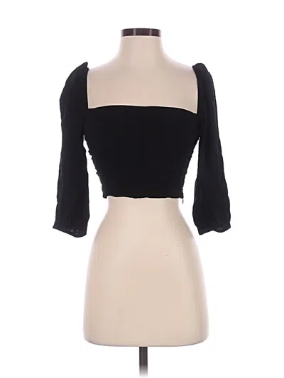 Pre-owned Wilfred 3/4 Sleeve Top Black Sweetheart Neckline Tops