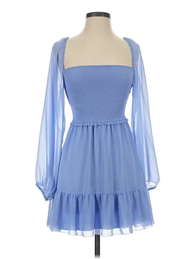 Pre-owned Wilfred 3/4 Sleeve Top Blue Square Neckline Tops