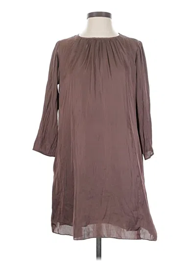 Pre-owned Wilfred 3/4 Sleeve Top Brown Keyhole Neckline Tops