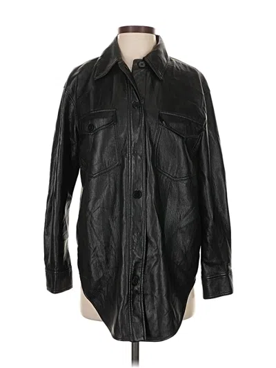 Pre-owned Wilfred Faux Leather Jacket In Black