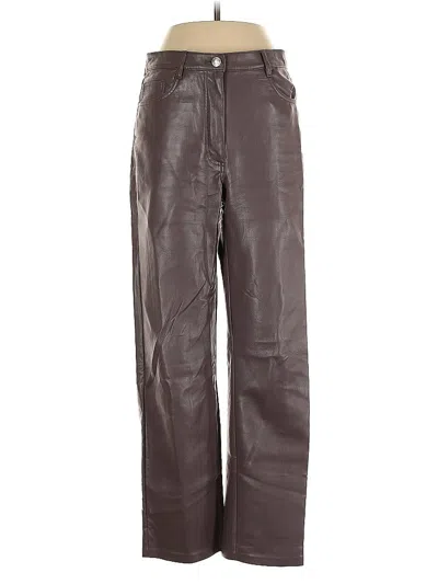 Pre-owned Wilfred Faux Leather Pants In Brown
