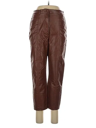 Pre-owned Wilfred Faux Leather Pants In Brown