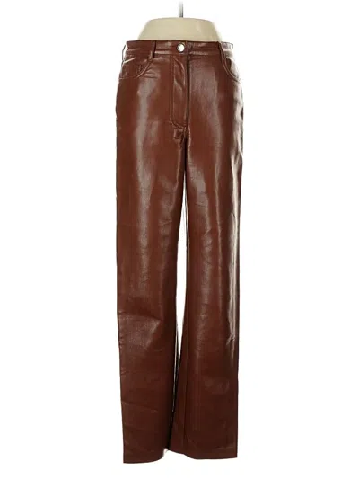 Pre-owned Wilfred Faux Leather Pants In Brown
