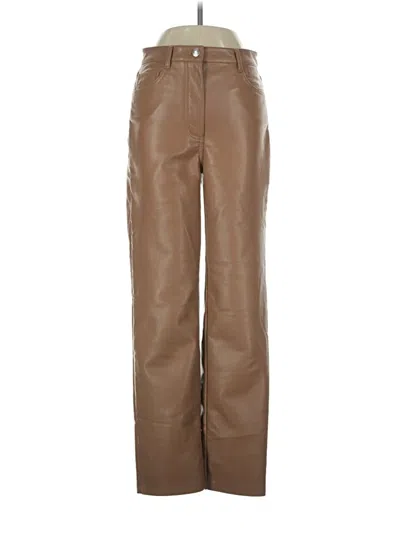 Pre-owned Wilfred Faux Leather Pants In Brown