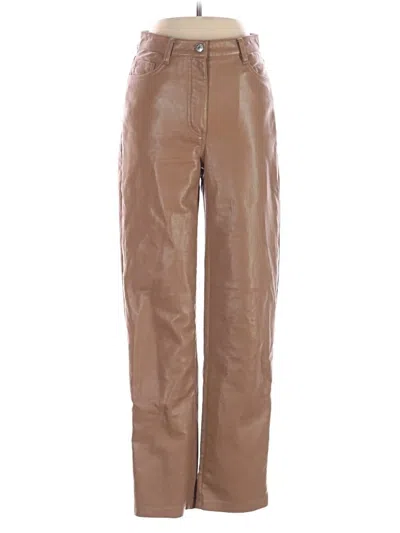 Pre-owned Wilfred Faux Leather Pants In Brown