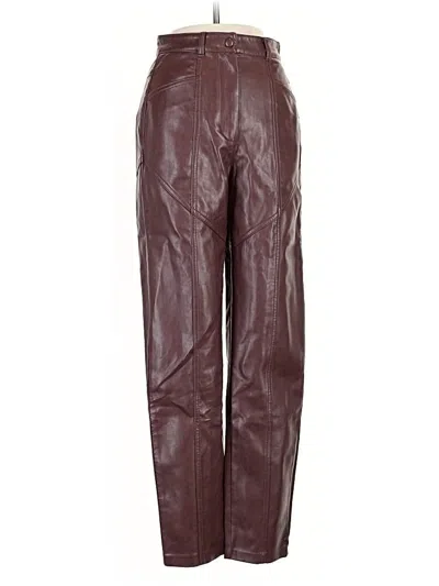 Pre-owned Wilfred Faux Leather Pants In Burgundy