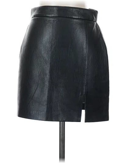 Pre-owned Wilfred Faux Leather Skirt In Black