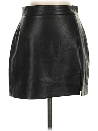 Pre-owned Wilfred Faux Leather Skirt In Black