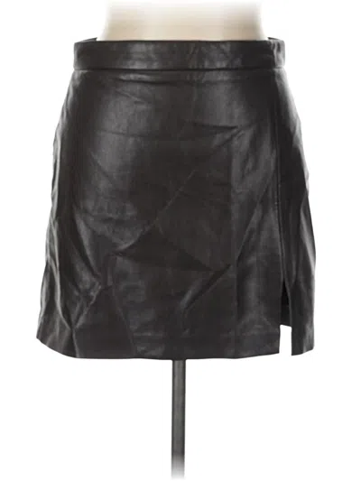 Pre-owned Wilfred Faux Leather Skirt In Black