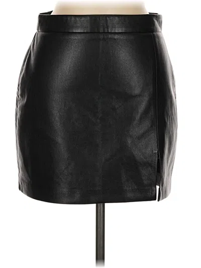 Pre-owned Wilfred Faux Leather Skirt In Black