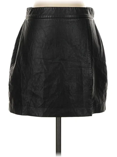 Pre-owned Wilfred Faux Leather Skirt In Black