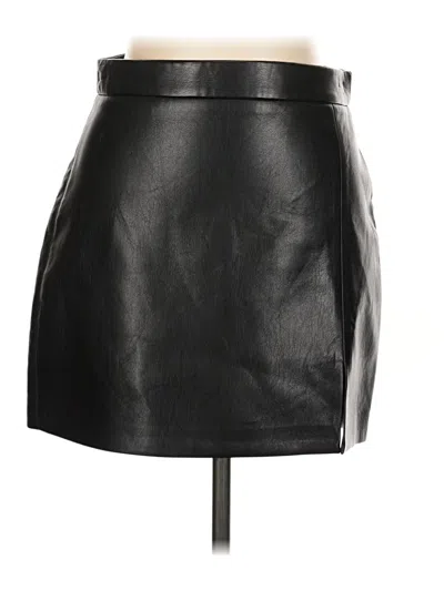 Pre-owned Wilfred Faux Leather Skirt In Black