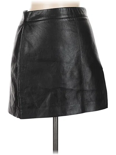 Pre-owned Wilfred Faux Leather Skirt In Black