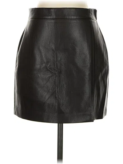 Pre-owned Wilfred Faux Leather Skirt In Black