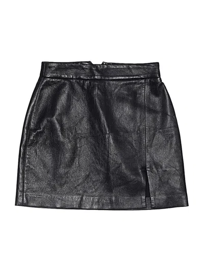 Pre-owned Wilfred Faux Leather Skirt In Black
