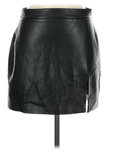 Pre-owned Wilfred Faux Leather Skirt In Black