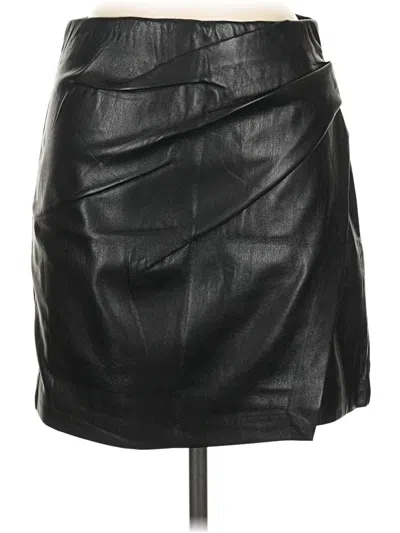 Pre-owned Wilfred Faux Leather Skirt In Black
