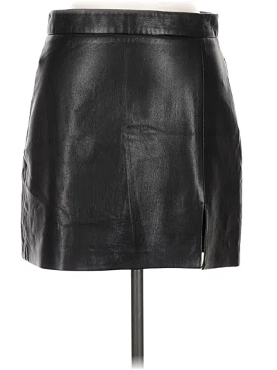 Pre-owned Wilfred Faux Leather Skirt In Black