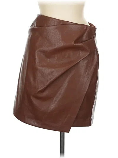 Pre-owned Wilfred Faux Leather Skirt In Brown