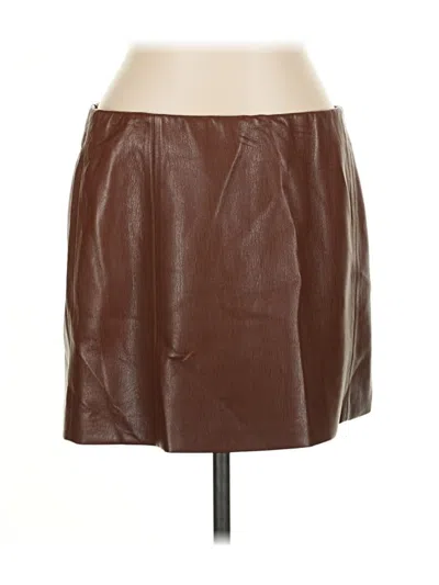 Pre-owned Wilfred Faux Leather Skirt In Brown