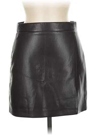 Pre-owned Wilfred Faux Leather Skirt In Brown
