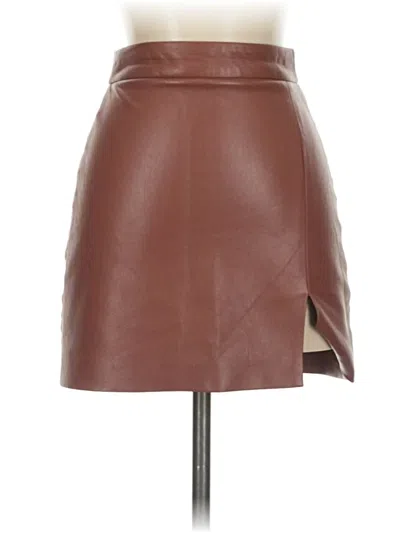 Pre-owned Wilfred Faux Leather Skirt In Brown