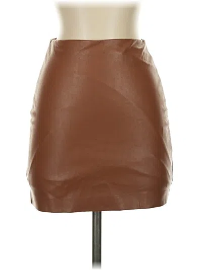 Pre-owned Wilfred Faux Leather Skirt In Brown