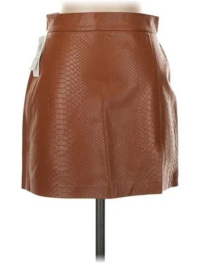 Pre-owned Wilfred Faux Leather Skirt In Brown