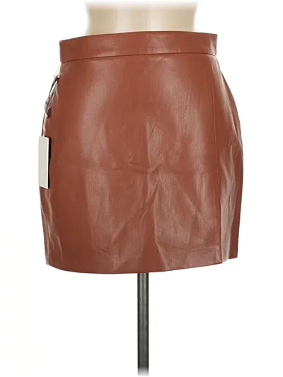 Pre-owned Wilfred Faux Leather Skirt In Brown