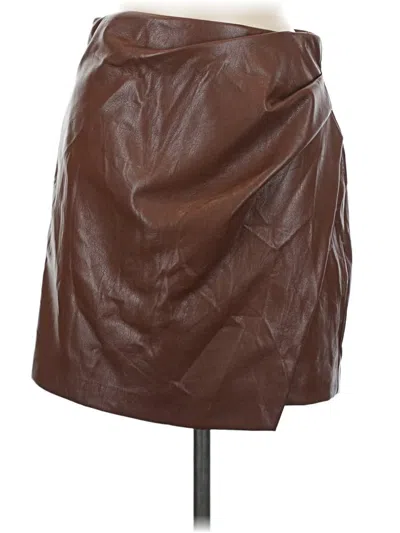 Pre-owned Wilfred Faux Leather Skirt In Brown