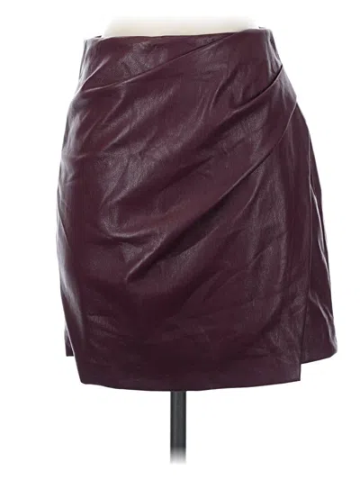 Pre-owned Wilfred Faux Leather Skirt In Burgundy
