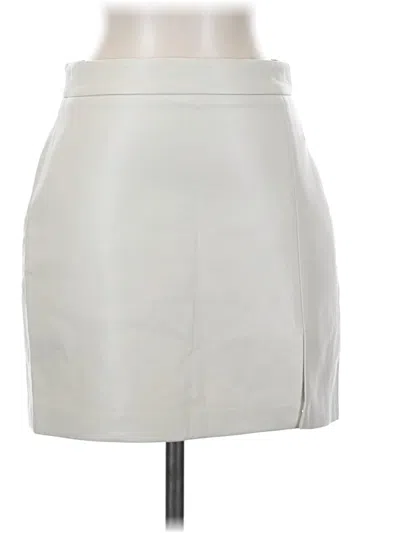 Pre-owned Wilfred Faux Leather Skirt In Ivory