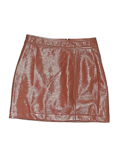 Pre-owned Wilfred Faux Leather Skirt In Silver