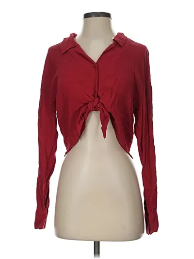Pre-owned Wilfred Free Long Sleeve Blouse In Burgundy