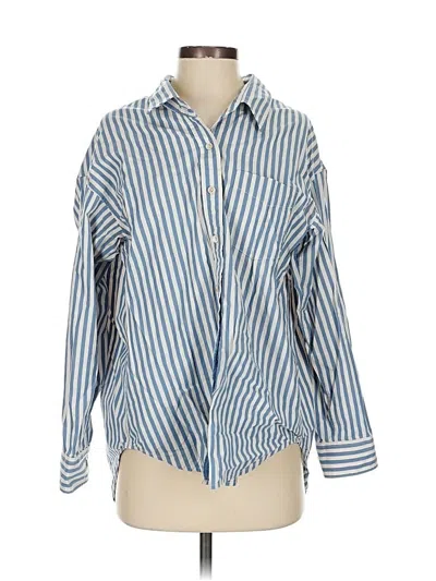 Pre-owned Wilfred Free Long Sleeve Button Down Shirt In Blue