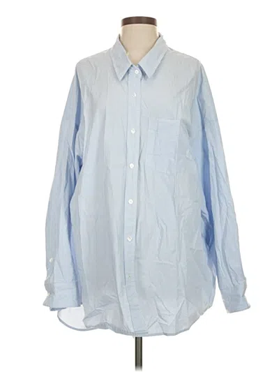 Pre-owned Wilfred Free Long Sleeve Button Down Shirt In Blue