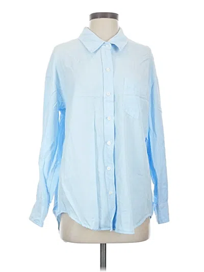 Pre-owned Wilfred Free Long Sleeve Button Down Shirt In Blue