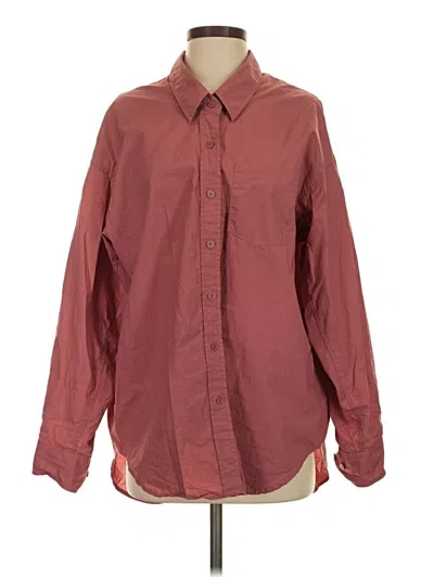 Pre-owned Wilfred Free Long Sleeve Button Down Shirt In Burgundy