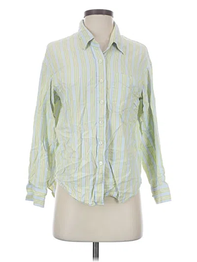Pre-owned Wilfred Free Long Sleeve Button Down Shirt In Green